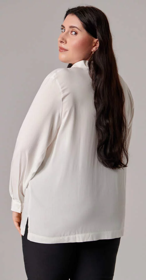 Бяла дамска oversize риза