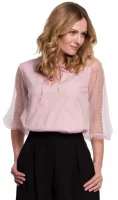 Розова лятна официална блуза от шифон