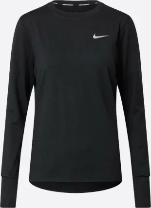 Черна спортна тениска за жени Nike с дълъг ръкав