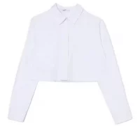 Бяла дамска риза с дълги ръкави